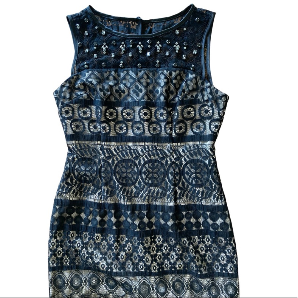 Vince Camuto Midi Black Lace Dress - Picture 4 of 9